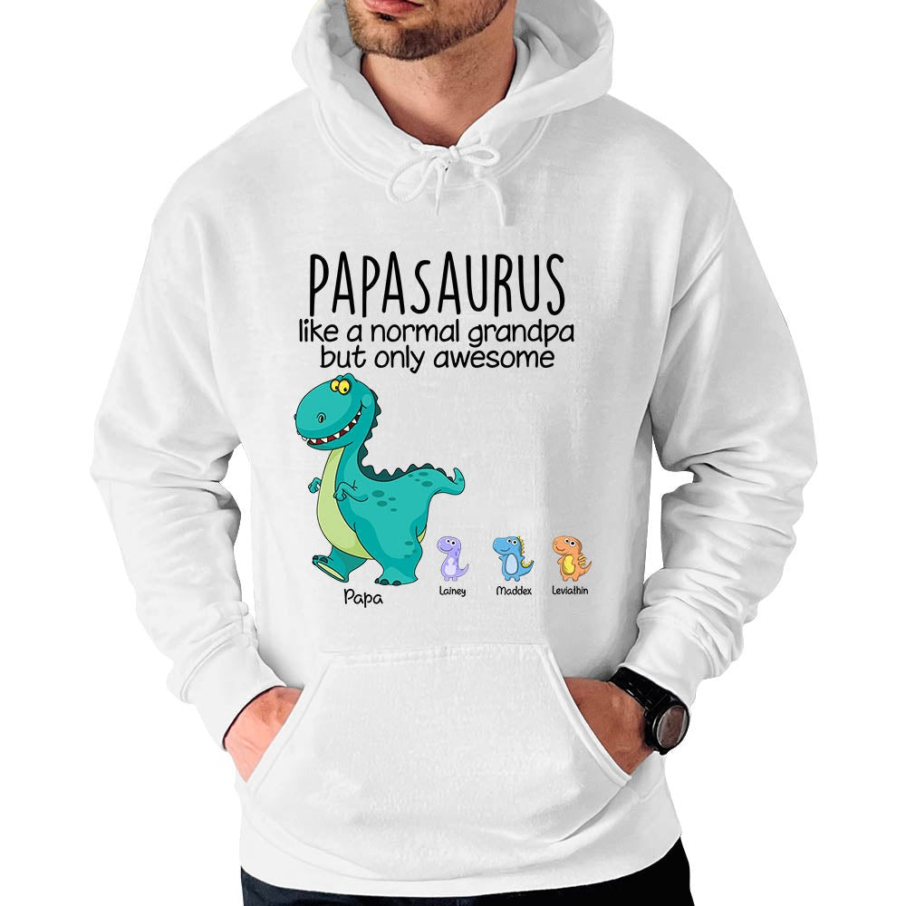 Papasaurus Like A Normal Grandpa But Only Awesome Custom Shirt Gift For Grandpa