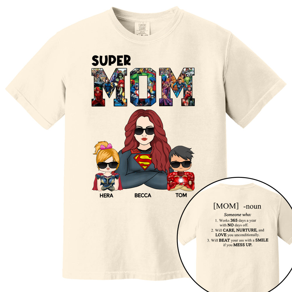 Super Mom Defined - Personalized Shirt For Mom Pt99