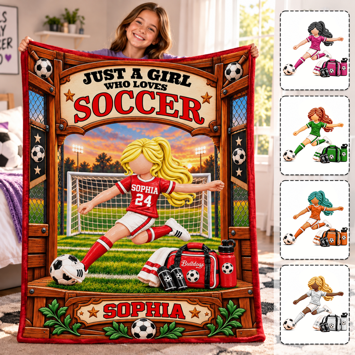 Just A Boy Who Loves Soccer - Personalized Soccer Blanket - Custom Name Gift - Gift For Soccer Lover Na02 Tm01 KL07
