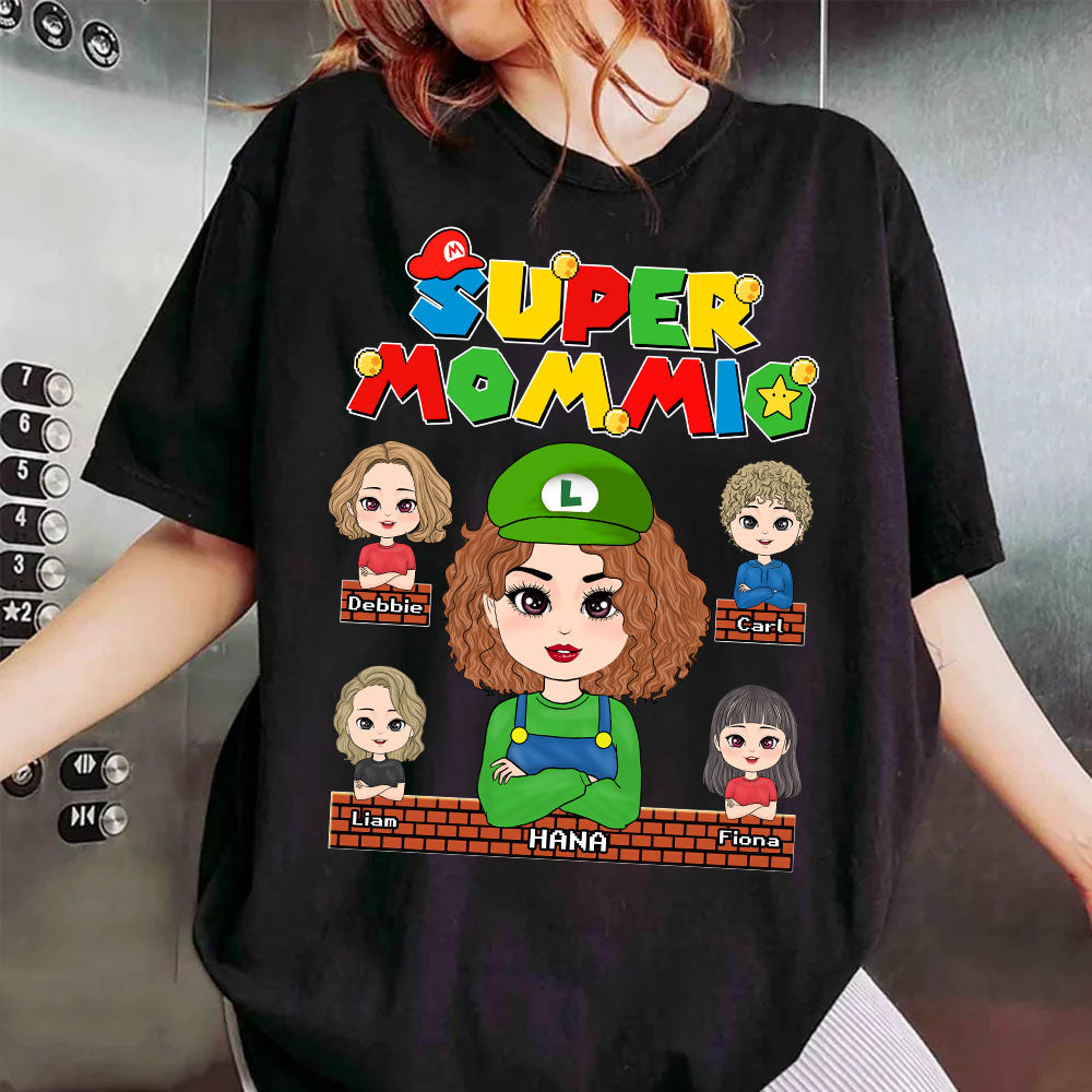 Super Mommio - Personalized Funny Shirt For Mom Grandma Aunt Custom Nickname and Kids Pt99