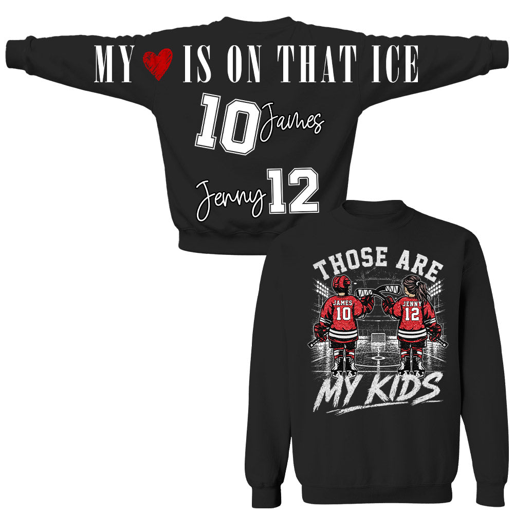 Personalized Those Are My Kids Ice Hockey Mom Shirt, Custom Sports Mom Gameday Shirt T1807 Nh00