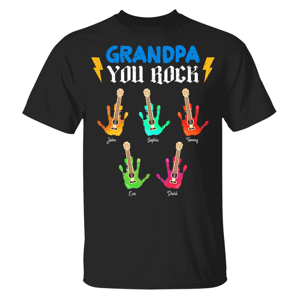 Grandpa You Rock - Personalized Shirt For Grandpa Pt99
