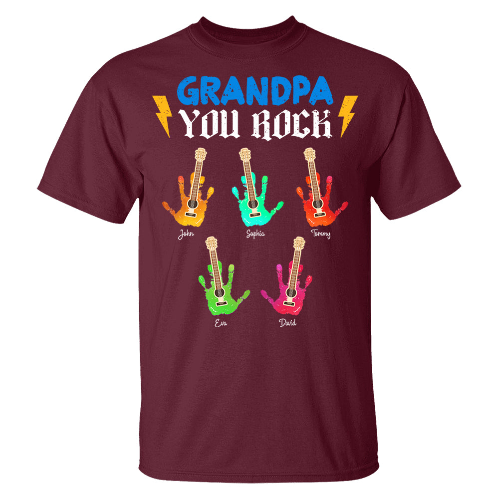 Grandpa You Rock - Personalized Shirt For Grandpa Pt99