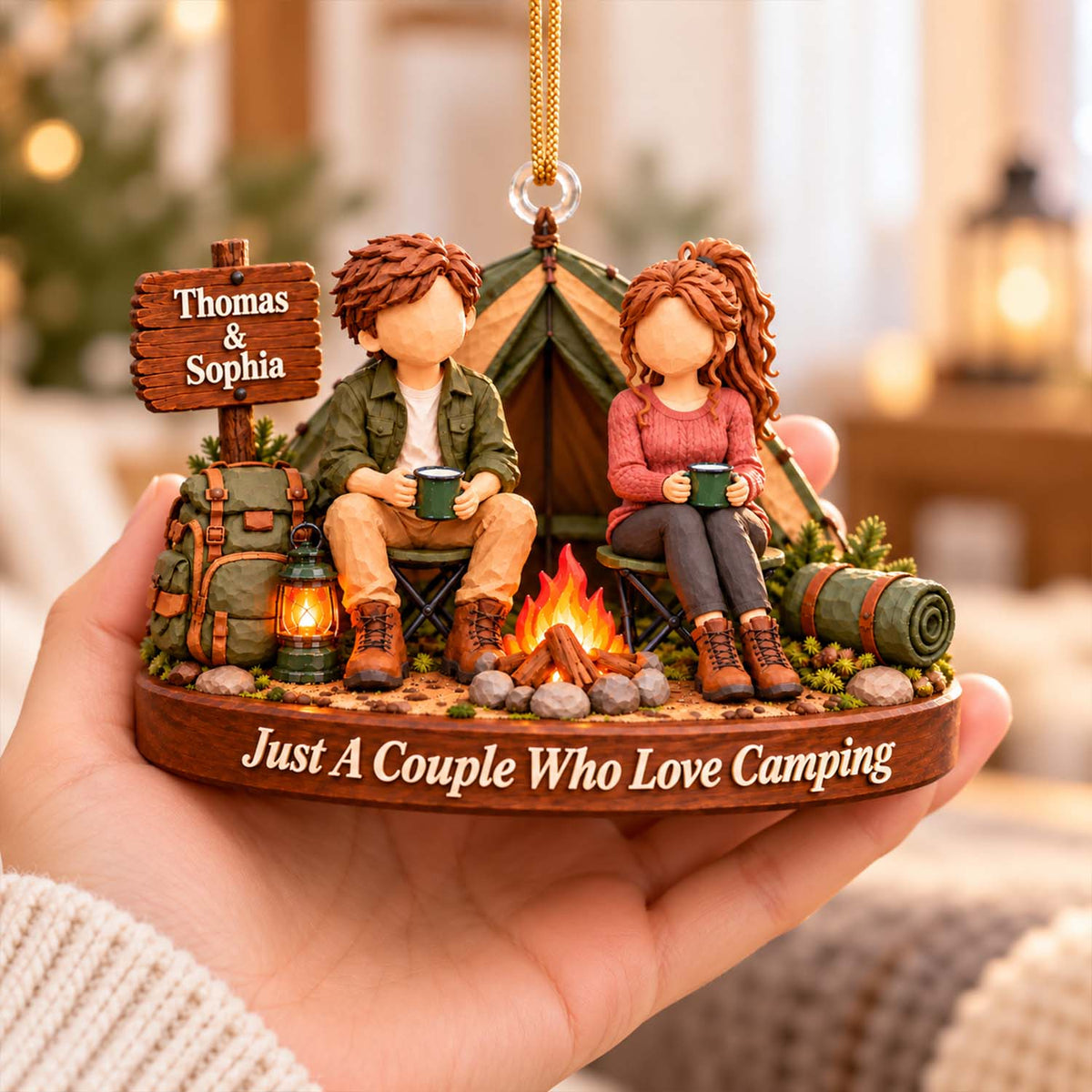 Just A Couple Who Loves Camping, Personalized Camping Ornament, Custom Name Gift, Gift For Camping Lovers MI209 Pt99