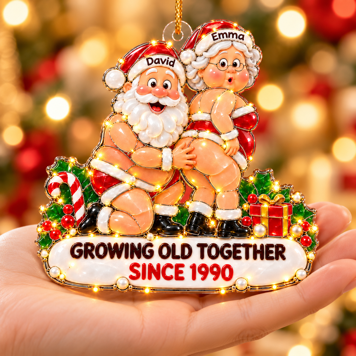 Growing Old Together- Personalized Couple Ornament A2110 VH01