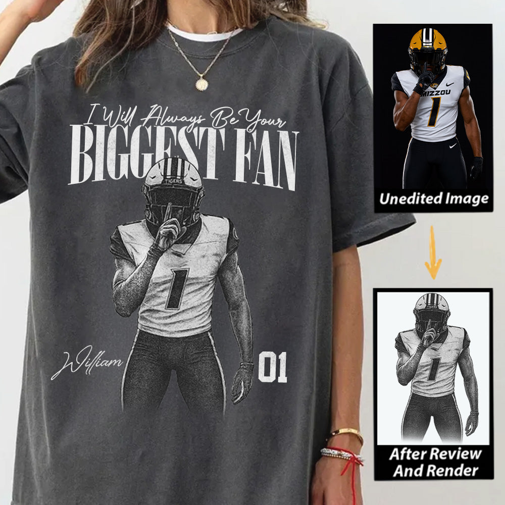 I'll Always Be Your Biggest Fan - Washed Tee Retro Bootleg Shirt For Football Players NA04 Pt99