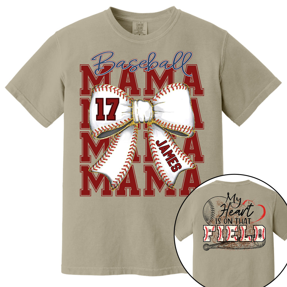 My Heart Is On That Field, Personalized Baseball Mom Shirt, Gift For Baseball Lover A2110 Pt99