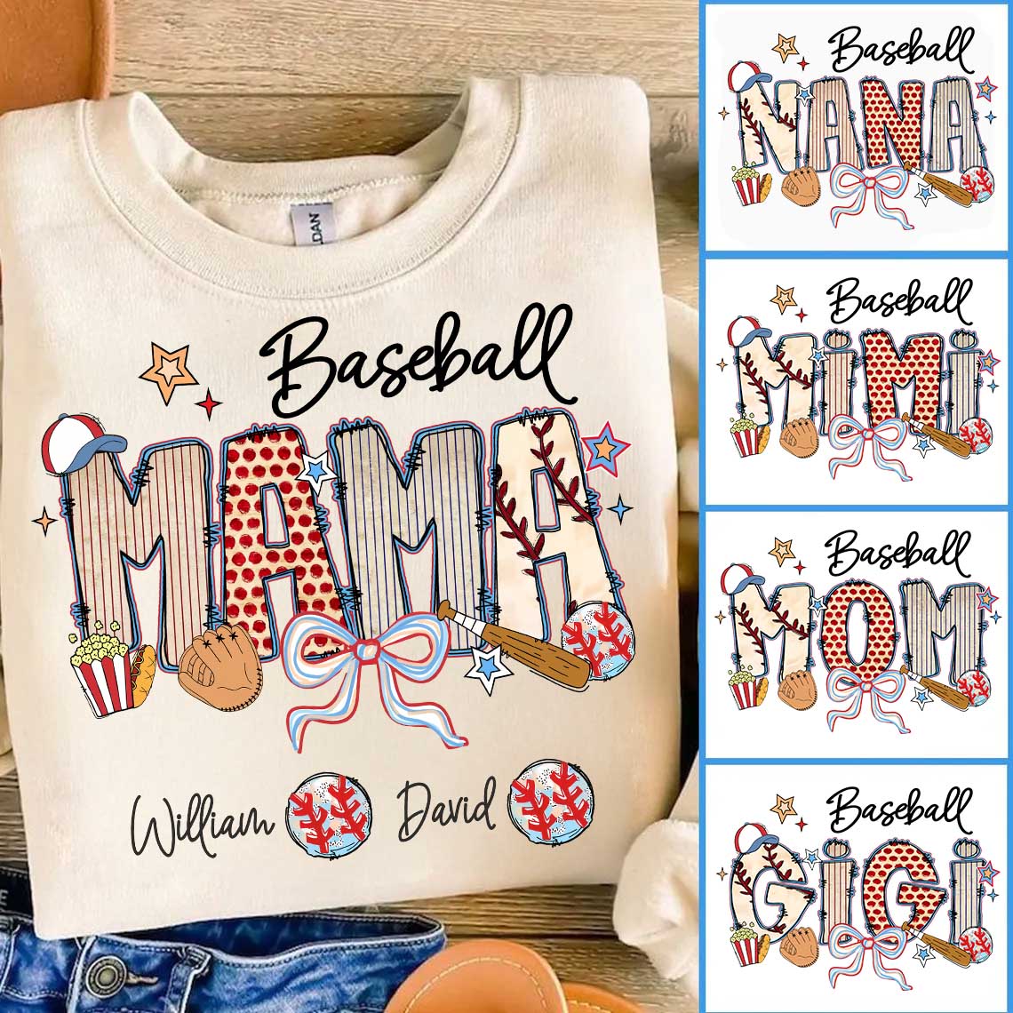 Baseball Mama - Personalized Shirt Gift For Grandma Vr2 Pt99