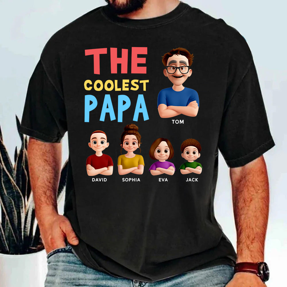 The Coolest Pop - Personalized Funny Shirt For Dad Grandpa NA04 PT99