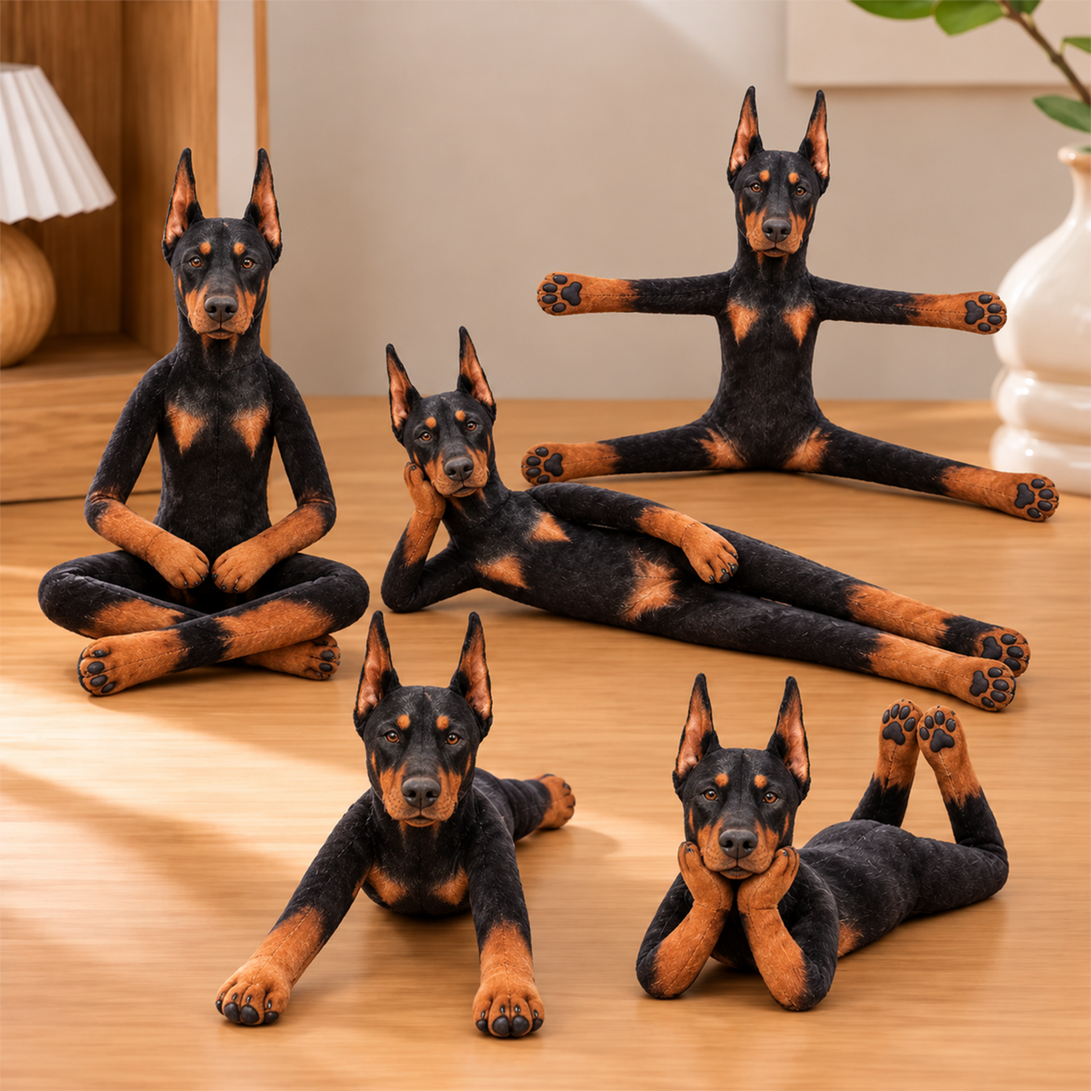 Personalized Doberman Photo Pet Squishy Toy Poseable Plush Doll, Funny Gift For Dog Mom, Dad, Pet Lover T1807 T24 TL06