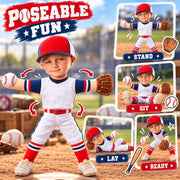 Personalized Baseball Squishy Toy Poseable Plush Doll, Funny Gift For Sport Lovers NA04 Pt99 NT01