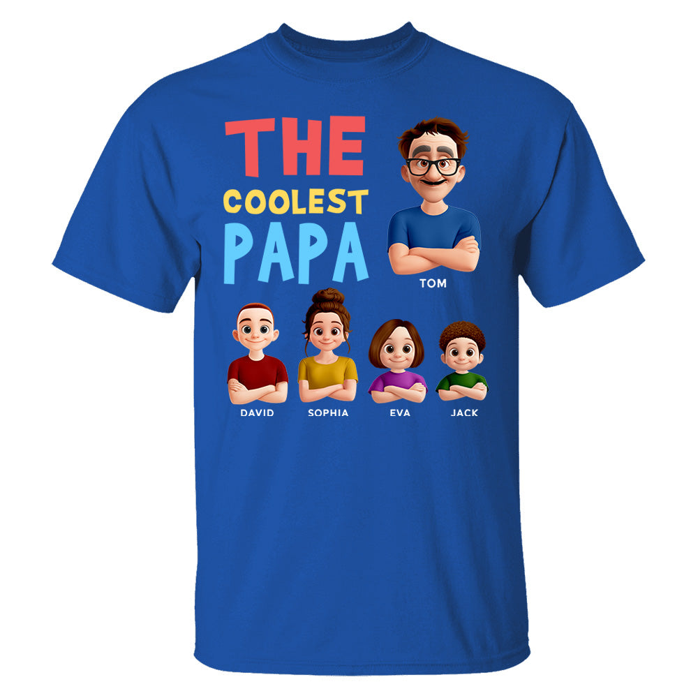 The Coolest Pop - Personalized Funny Shirt For Dad Grandpa NA04 PT99
