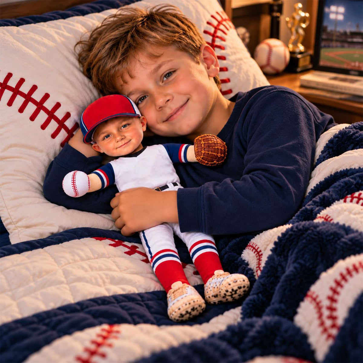 Personalized Baseball Squishy Toy Poseable Plush Doll, Funny Gift For Sport Lovers NA04 Pt99 NT01