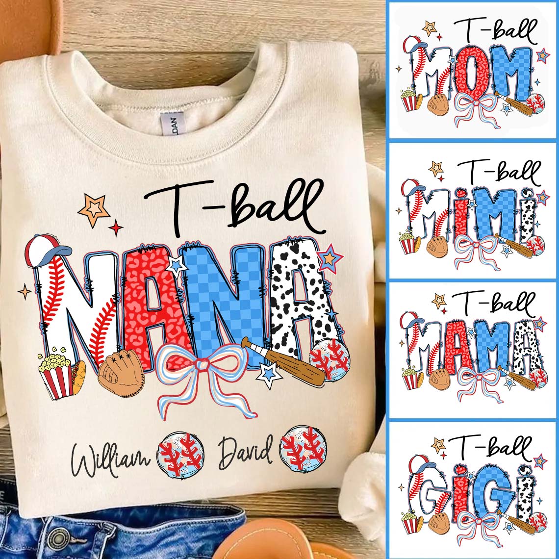 T-Ball Mama - Personalized Shirt Gift For Grandma