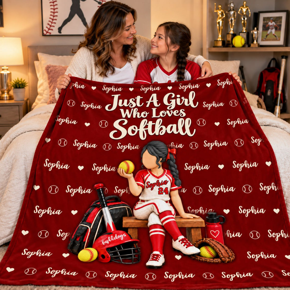 Just A Girl Who Loves Softball - Personalized Blanket For Softball Lovers NA04 VH01 VN09