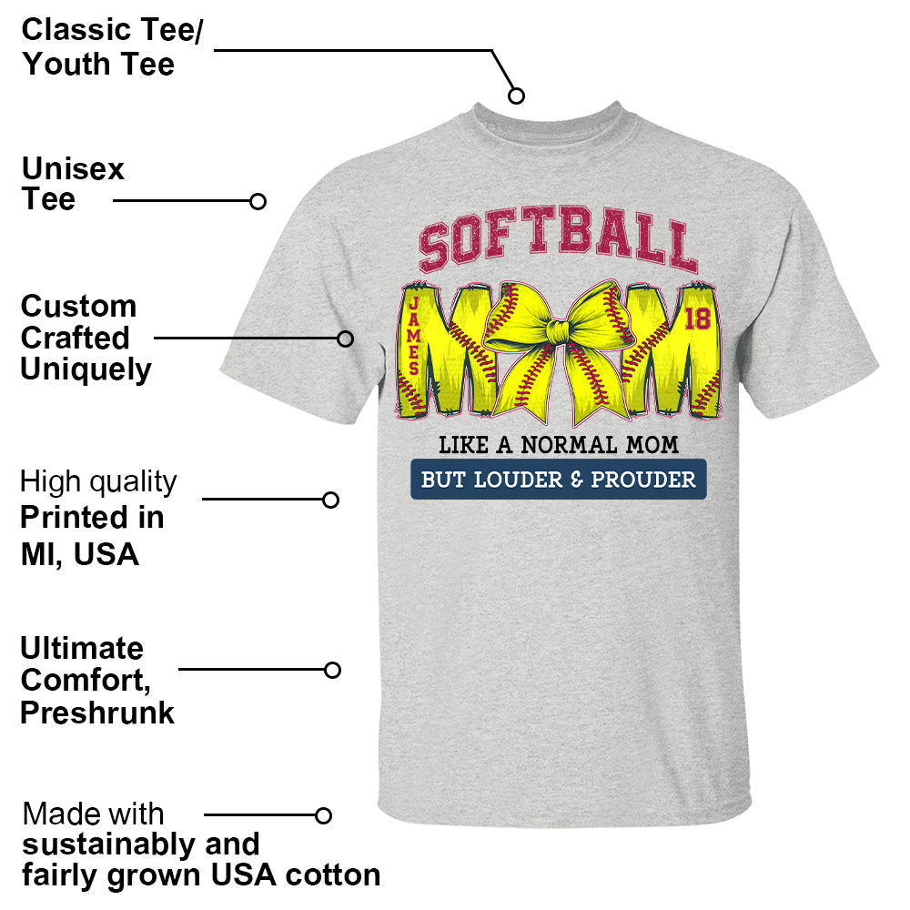 Loud and Proud Softball Mom, Personalized Softball Shirt, Gift For Softball Lover A2110 Pt99