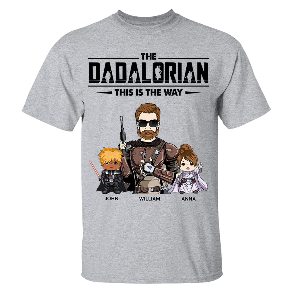 The Dadalorian This Is The Way Personalized Shirt Gift For Dad - Custom Nickname With Kids Nh00