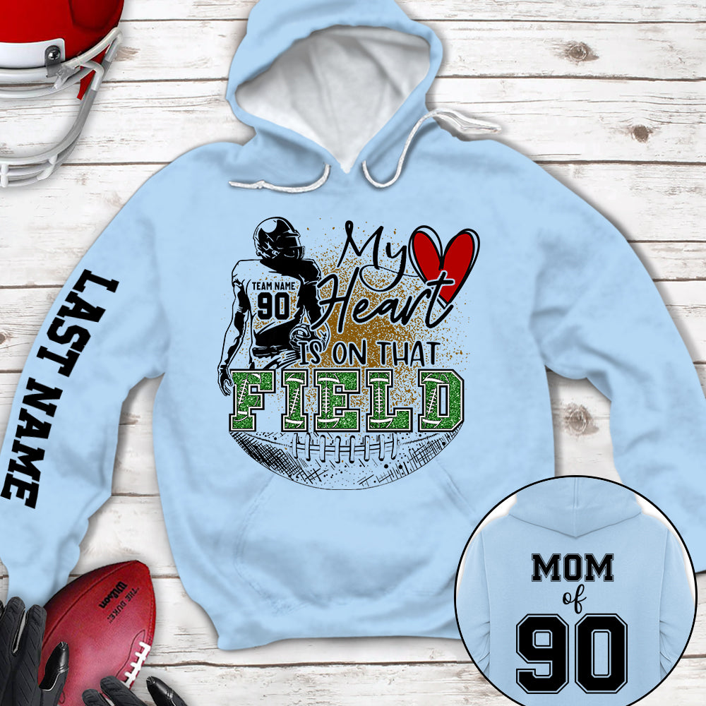 Personalized My Heart Is On That Field Football All Over Print Shirt K1702