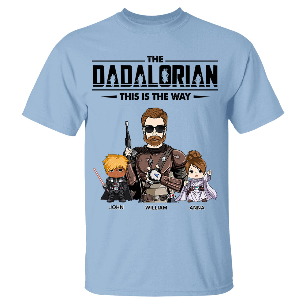 The Dadalorian This Is The Way Personalized Shirt Gift For Dad - Custom Nickname With Kids Nh00