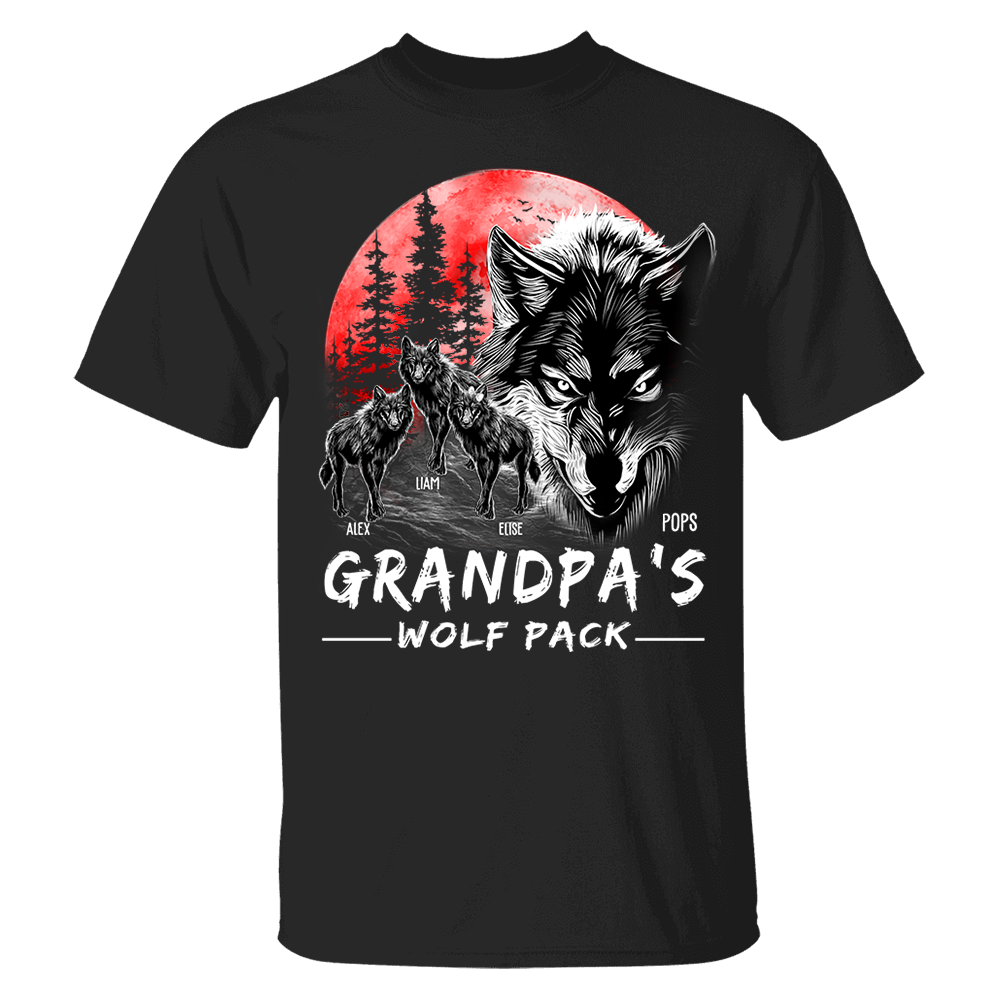 Grandpa Wolf Pack Personalized Shirt - Perfect Father's Day Gift for Dad Pa00