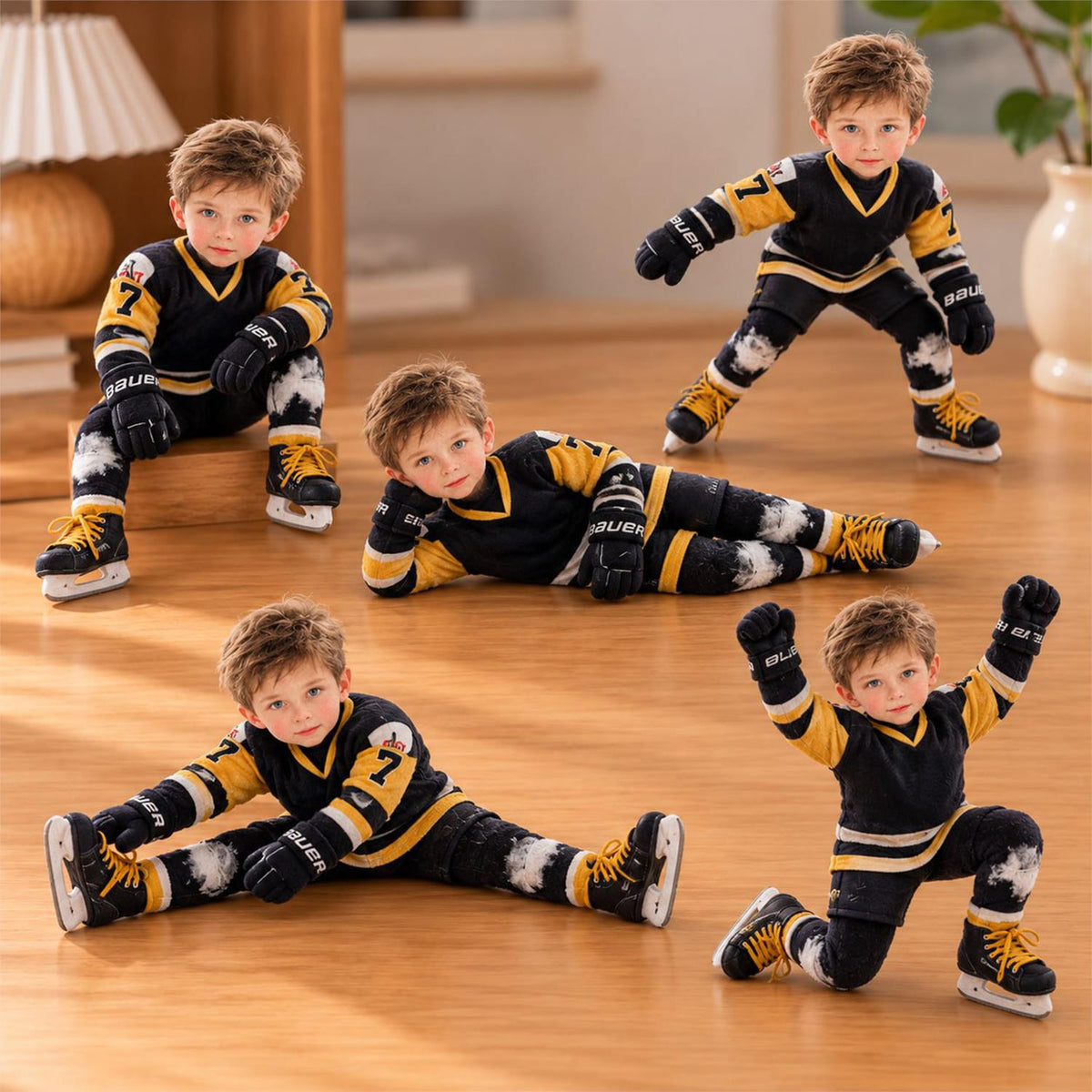 Personalized Ice Hockey Squishy Toy Poseable Plush Doll, Funny Gift For Sport Lovers NA04 Hv01 NT01