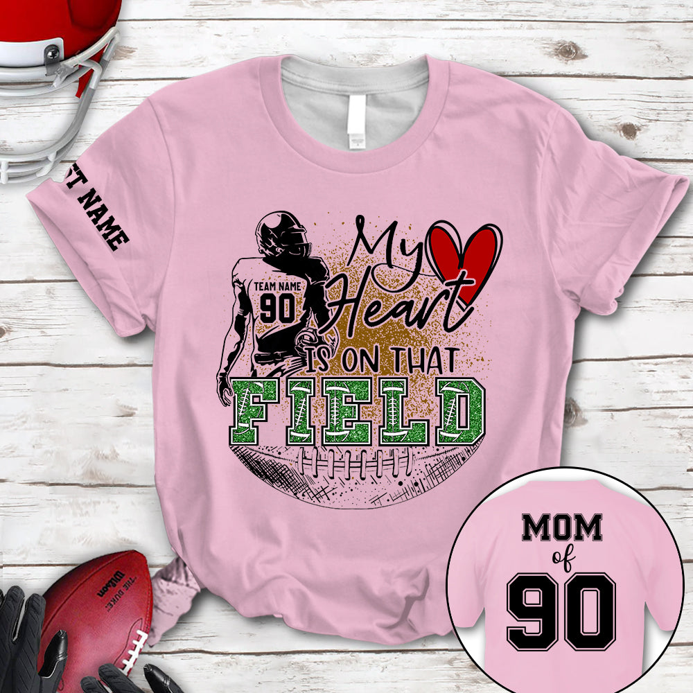 Personalized My Heart Is On That Field Football All Over Print Shirt K1702