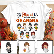 Blessed To Be Called Gigi Grandkids With Halloween Ghost Costume Personalized Shirts