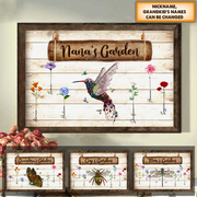 Nana's Garden Floral Vr2 Vintage Printed Personalized Poster And Canvas For Grandma