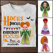 Hocus Pocus Everybody Focus Cute Witch Personalized Shirt For Teacher