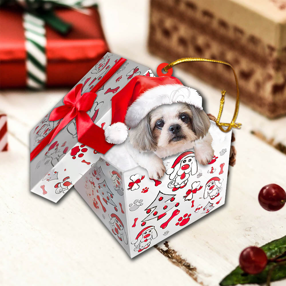 Shih Tzu Christmas Gift Cut Shaped Acrylic Ornament Two Sides, Lovers Shih Tzu, Made By Acrylic And The 2 Sides Are The Same
