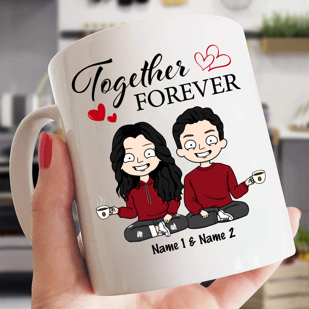 Forever Together Personalized Mug Anniversary Valentine's Day Gift For Spouse Husband Wife Lovers Girlfriend Boyfriend