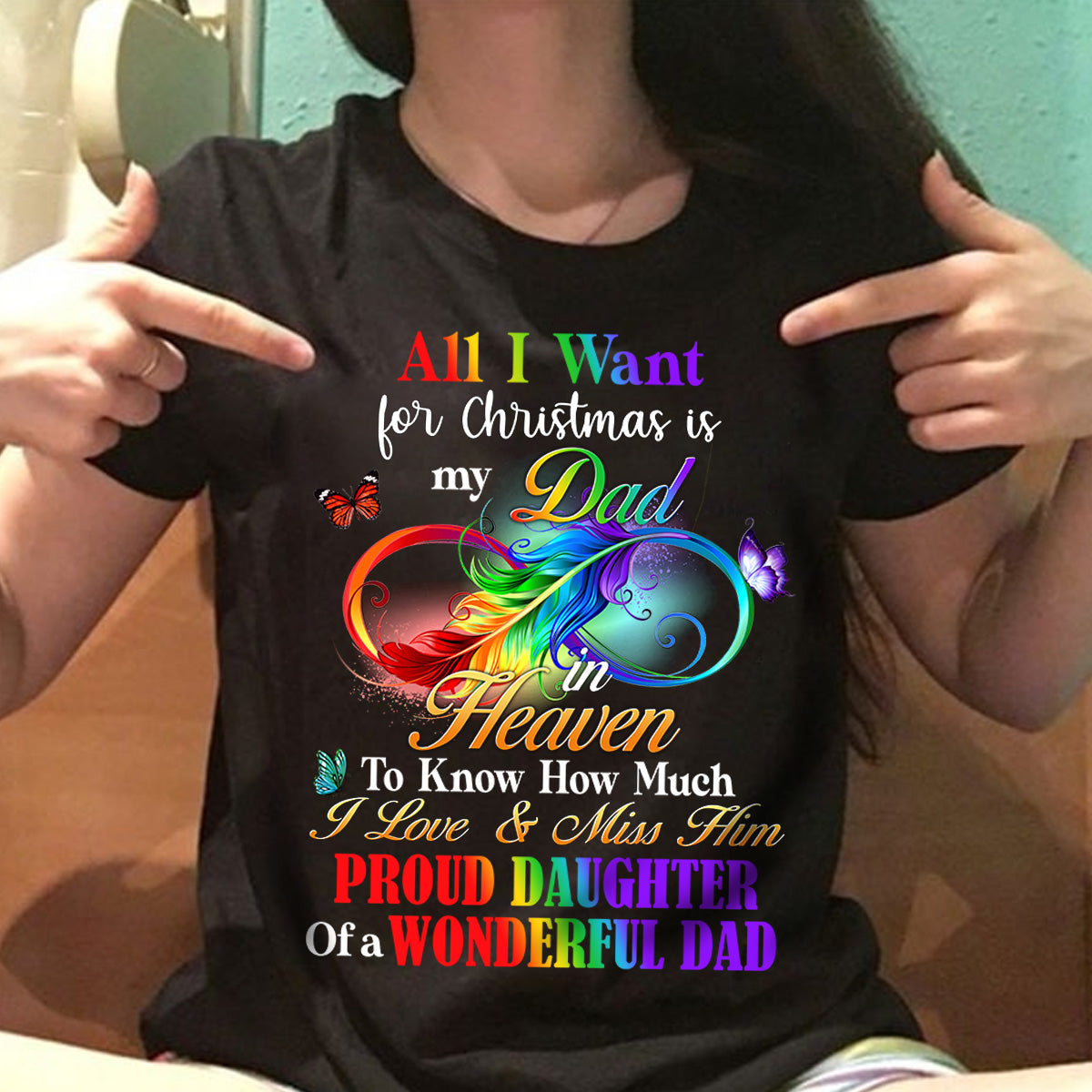 All I Want For Christmas Is My Mom/Dad In Heaven Personalized Shirts 2