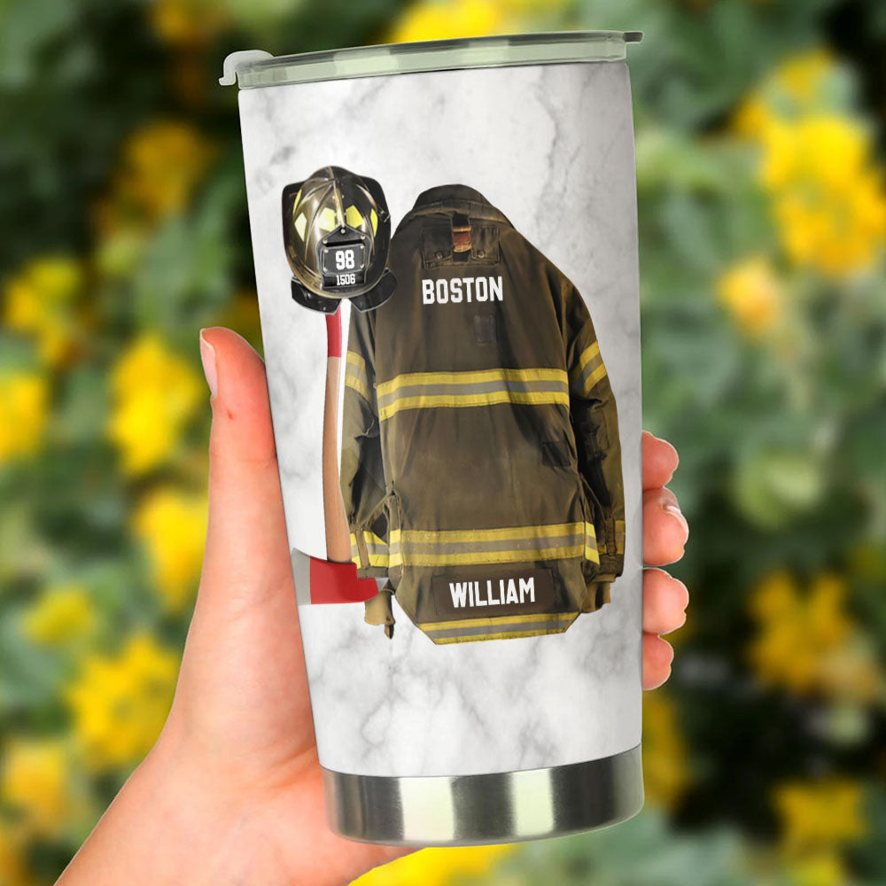 Firefighter Armor, Personalized Tumbler, Custom Clothes And Helmet