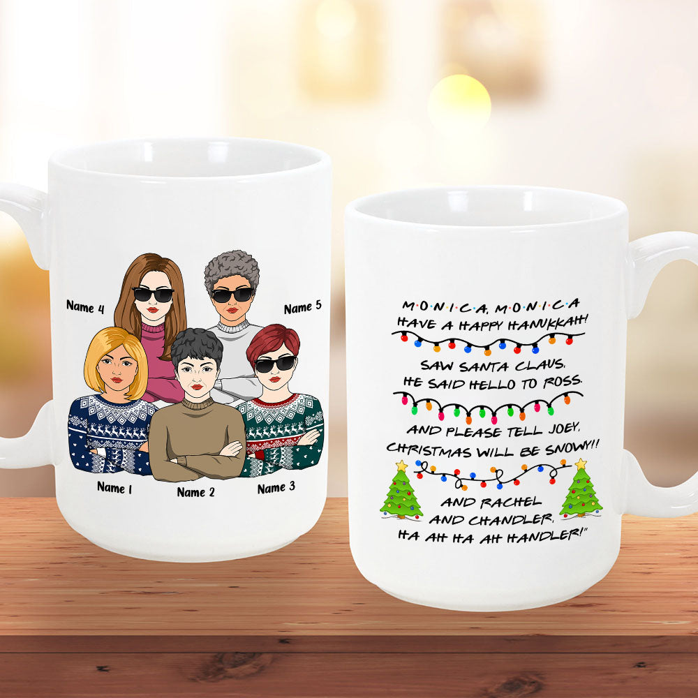 Monica, Monica Have A Happy Hanukkah! Personalized Mug For Your Beloved Ones, Names & Characters Can Be Changed