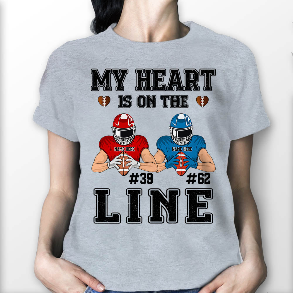 My Heart Is On The Line Personalized Shirts, Up To 3 Players