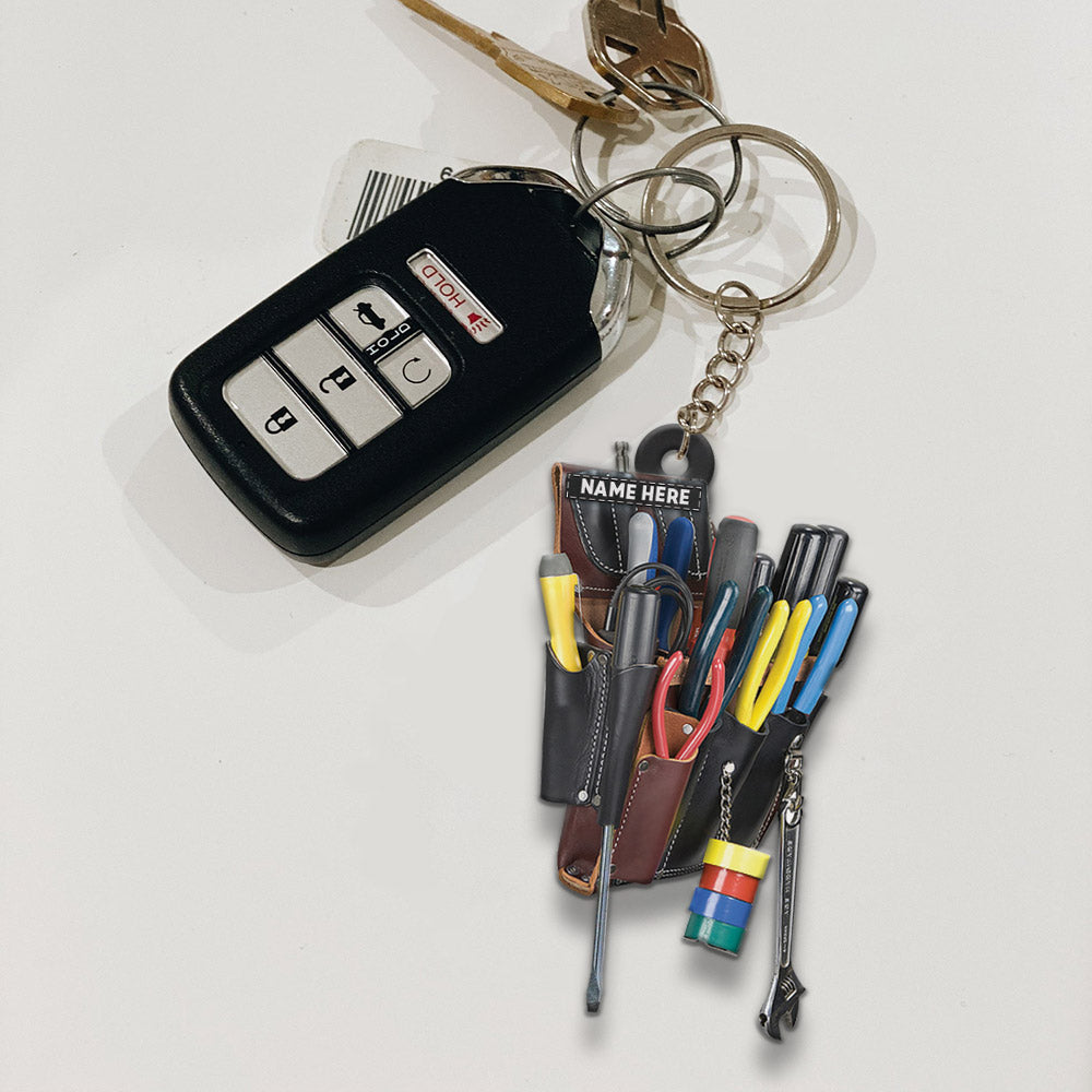 Electrician Tool Bag, Personalized Flat Acrylic Keychain