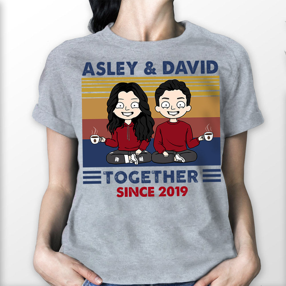 Doll Couple Together Since Retro Valentine‘S Day Gift For Her For Him Personalized Shirt