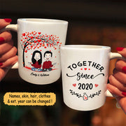 Personalized Mug For Couples, Together Since 2020, Names & Characters Can Be Changed