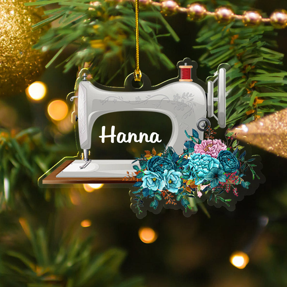Sewing Machine Custom Shaped Acrylic Ornament One Side Print, Name & Sewing machine color can be changed, Made By Acrylic And One Side Print