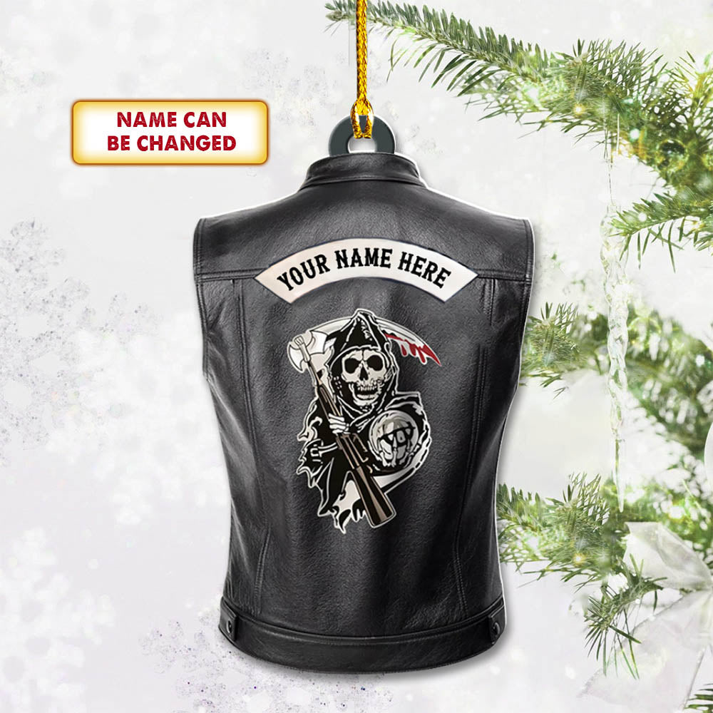 Biker Vr1 Personalized Shape Acrylic Ornament 2 Sides Print UOND, Made By Acrylic And The 2 Sides Are The Same