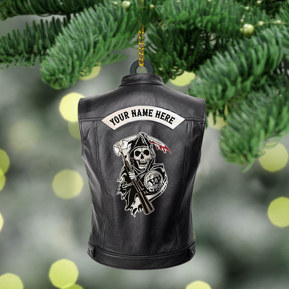 Biker Vr1 Personalized Shape Acrylic Ornament 2 Sides Print UOND, Made By Acrylic And The 2 Sides Are The Same