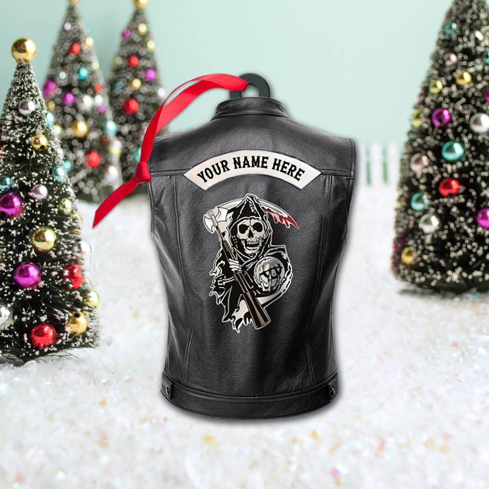 Biker Vr1 Personalized Shape Acrylic Ornament 2 Sides Print UOND, Made By Acrylic And The 2 Sides Are The Same