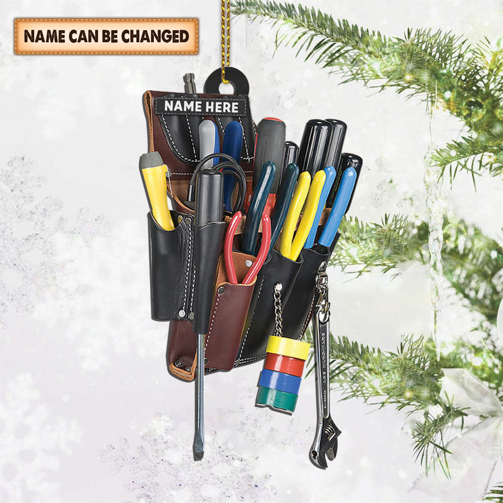 Electrician Tool Bag, Custom Cut Shaped Acrylic Two Sides Print Ornament, Made By Acrylic And The 2 Sides Are The Same