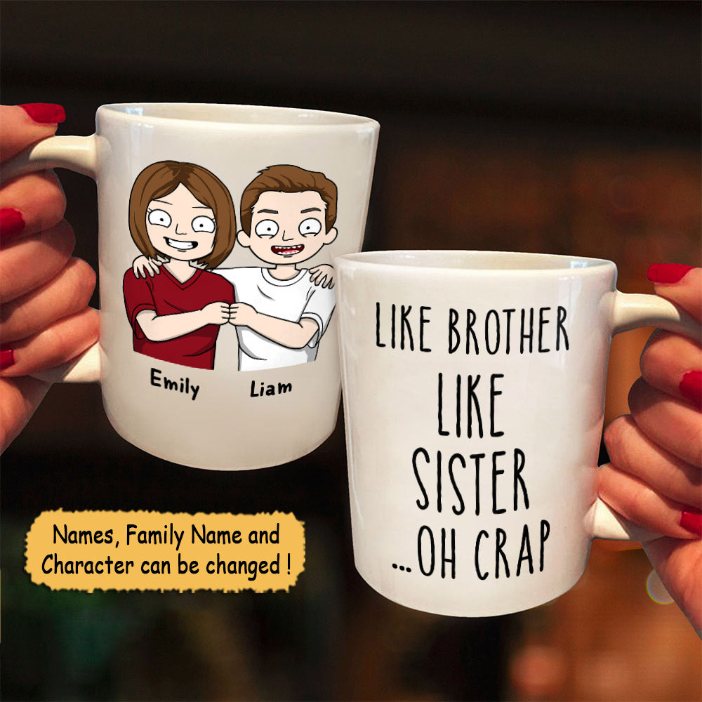 Personalized Mug For Your Beloved Ones, Like Father Like Daughter… Oh Crap, Names & Characters Can Be Changed