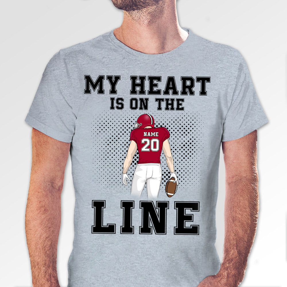 Rugby Football My Heart Is On The Line Personalized Shirts