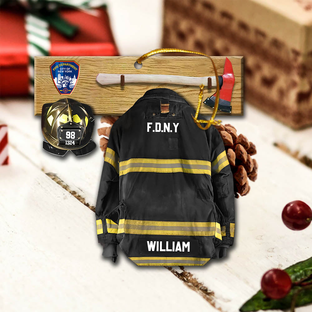 Fire Department Logo, Firefighter Armor Custom Cut Shaped Acrylic Ornament Two Sides Print, Made By Acrylic And The 2 Sides Are The Same