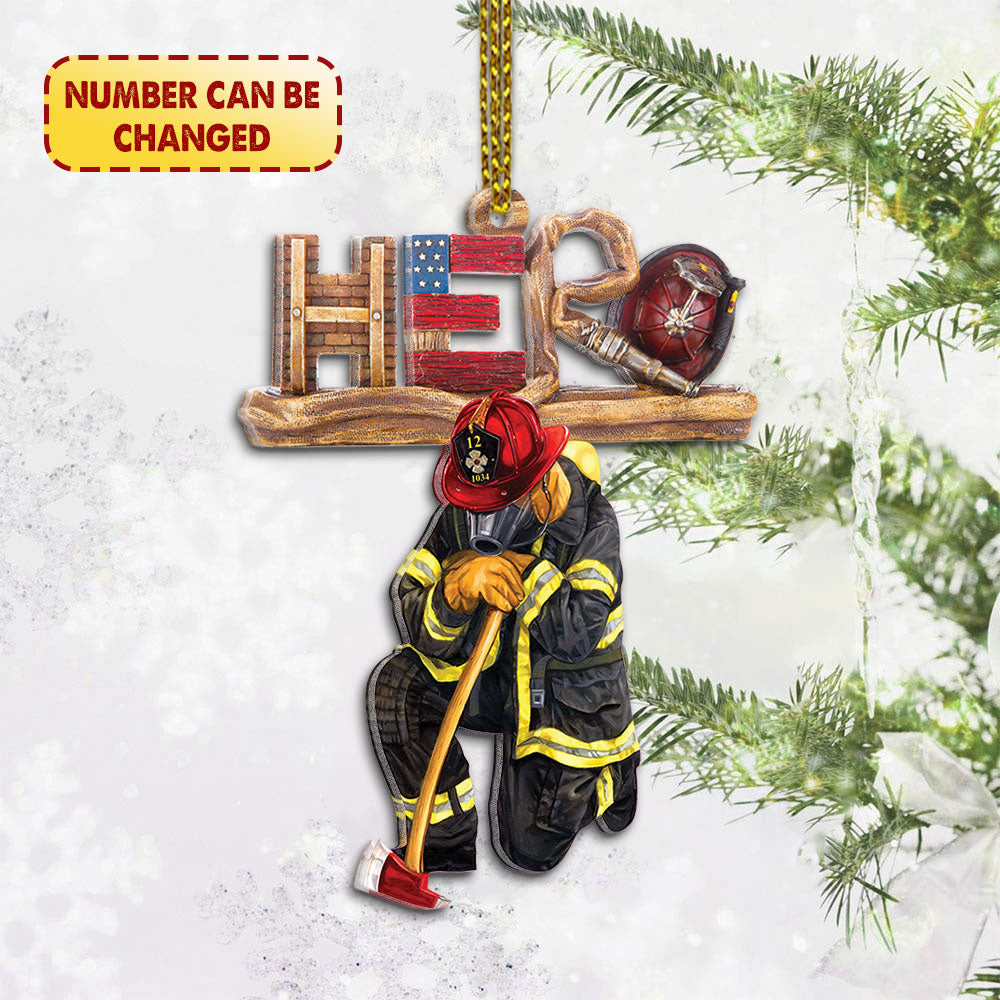 Hero Firefighter Personalized Acrylic Ornament, Made By Acrylic And The 2 Sides Are The Same