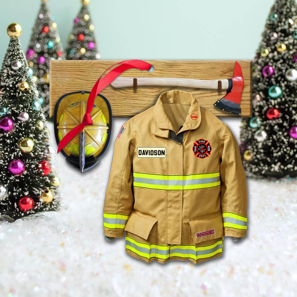 Firefighter Front Armor, Custom Cut Shaped Acrylic Ornament Two Sides Print, Made By Acrylic And The 2 Sides Are The Same