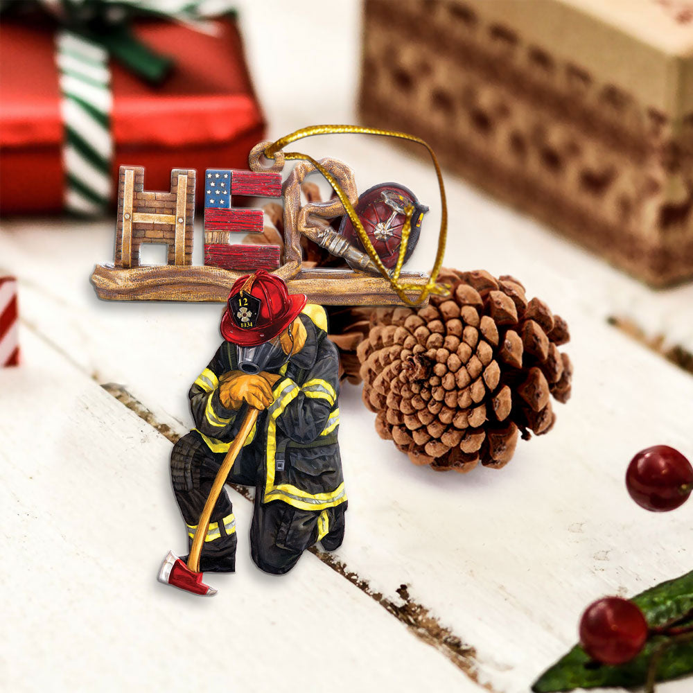 Hero Firefighter Personalized Acrylic Ornament, Made By Acrylic And The 2 Sides Are The Same