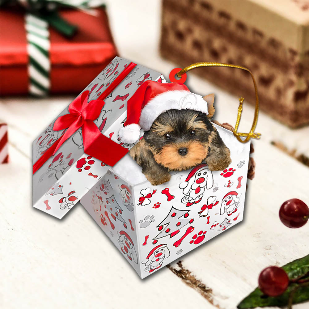 Yorkshire Terrier Christmas Gift Cut Shaped Acrylic Ornament Two Sides, Lovers Yorkshire Terrier, Yorkie, Made By Acrylic And The 2 Sides Are The Same